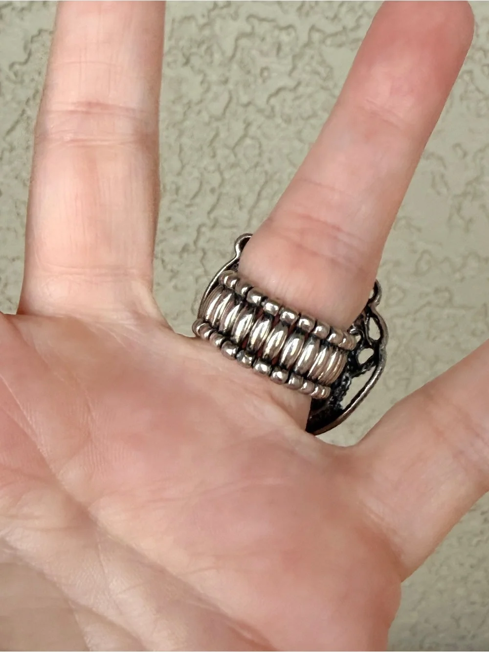 Western Silver-Tone Horseshoe Crystal Statement Ring